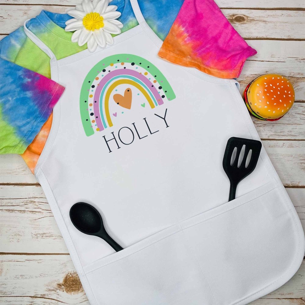 Custom Rainbow Kids Apron - Petite & Sassy Designs