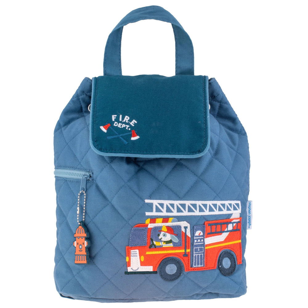 Firetruck Toddler Quilted Backpack - Petite & Sassy Designs