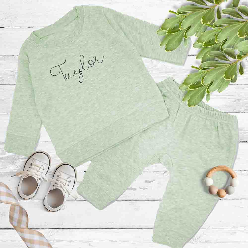Personalized Baby Jogger Set - Sage - Petite & Sassy Designs