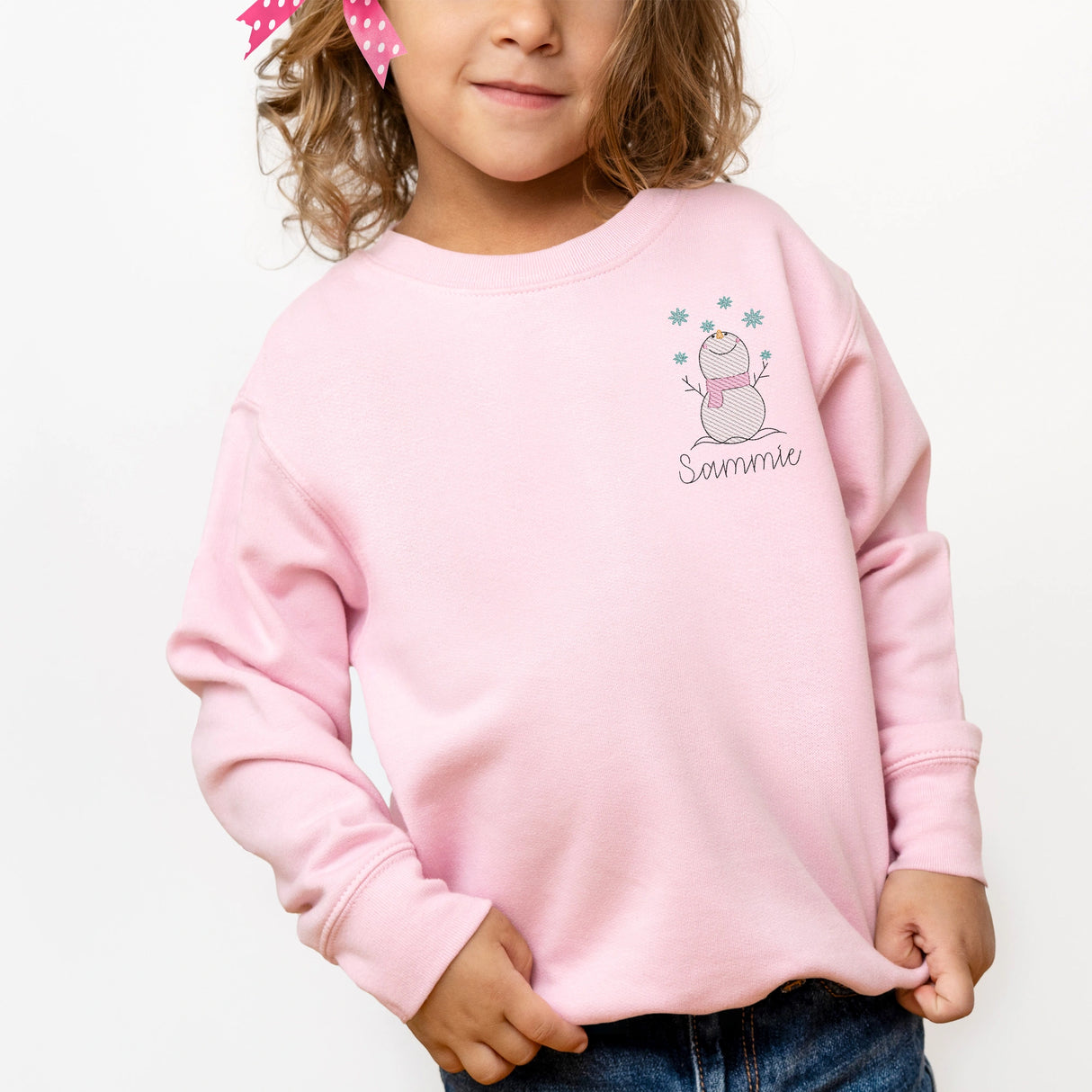 Embroidered Snowman Sweatshirt - Petite & Sassy Designs