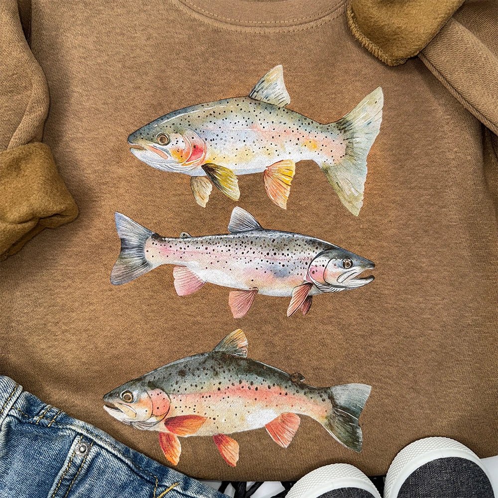 Trout Trio Sweatshirt - Petite & Sassy Designs