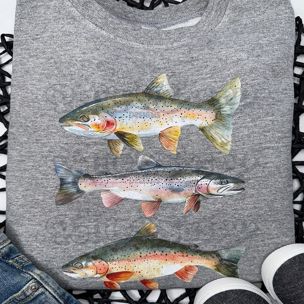 Trout Trio Sweatshirt - Petite & Sassy Designs