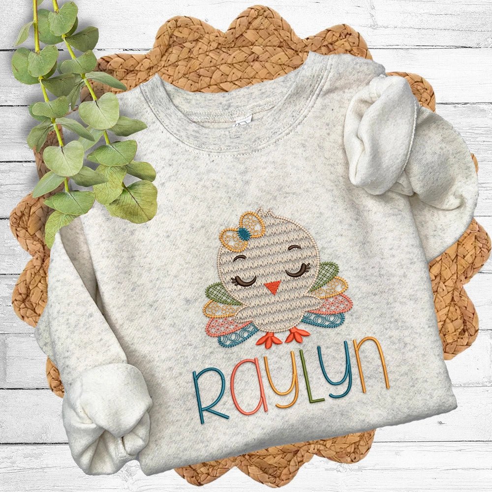Embroidered Turkey Sweatshirt - Petite & Sassy Designs