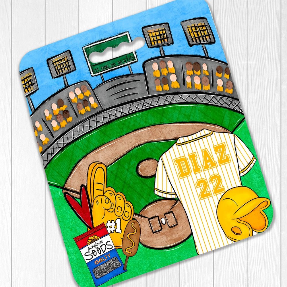 Personalized Baseball Bleacher Seat Cushion - Petite & Sassy Designs