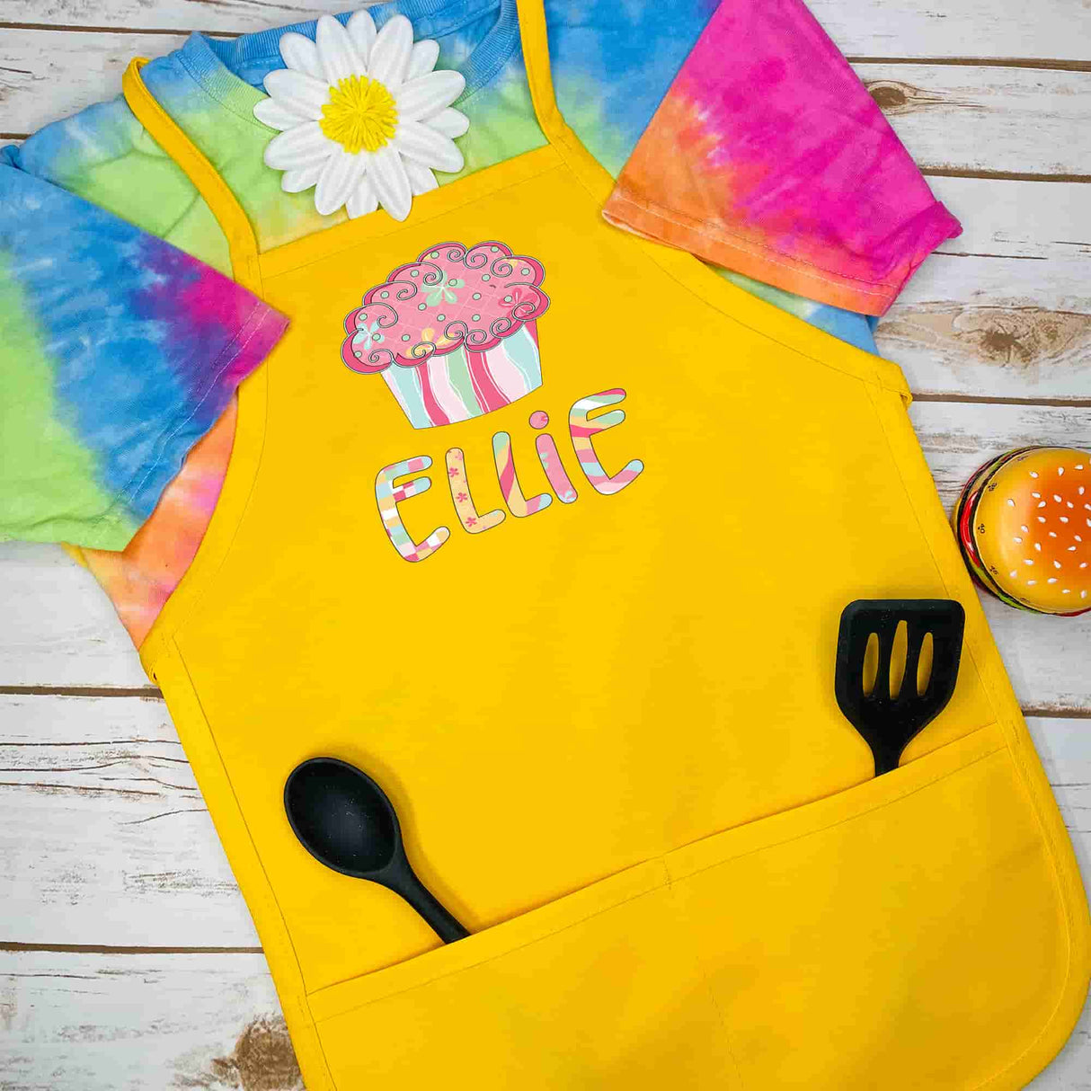 Personalized Kids Apron Cupcake Patterned Name Apron - Petite & Sassy Designs