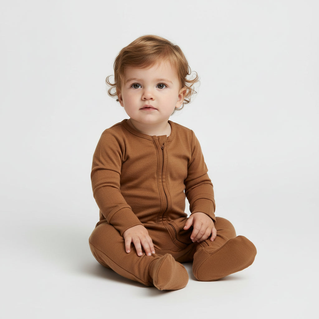 Infant Organic Cotton Zippered Romper with Footies - Petite & Sassy Designs