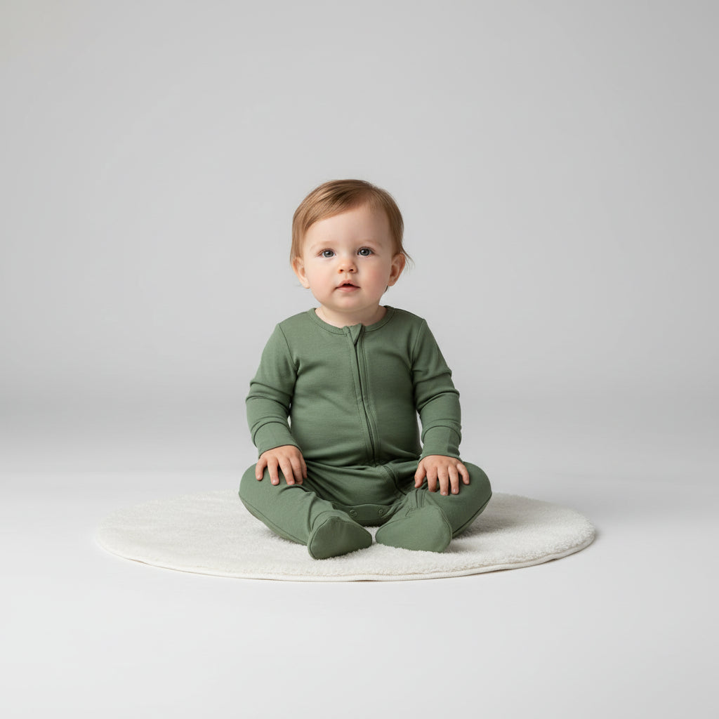 Infant Organic Cotton Zippered Romper with Footies - Petite & Sassy Designs
