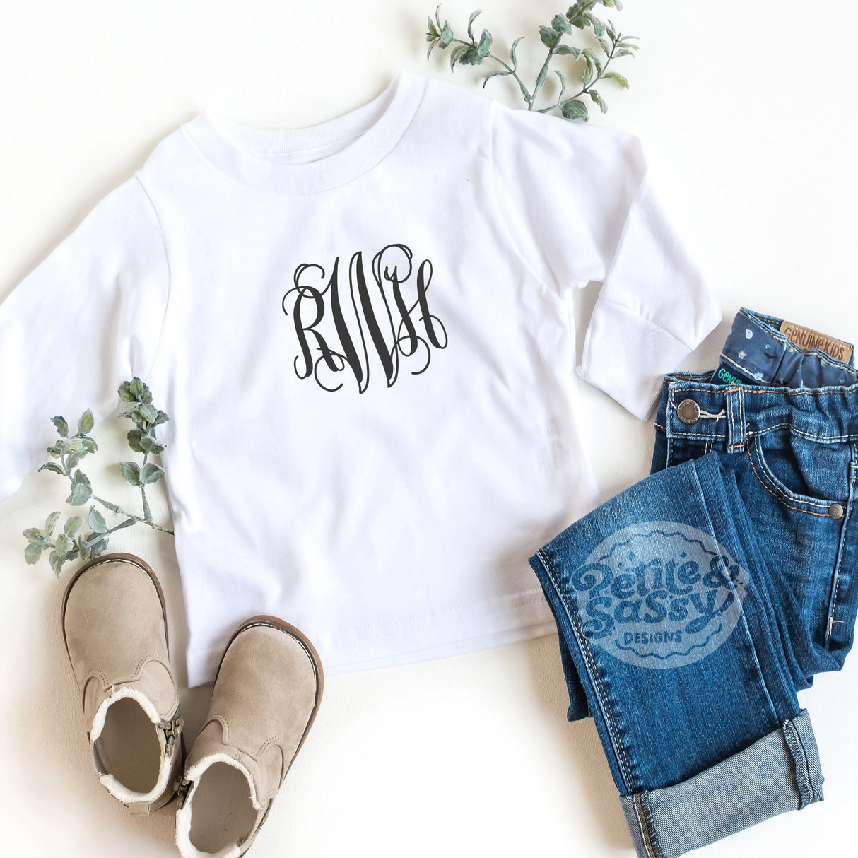 Monogrammed Long Sleeve Tee - Petite & Sassy Designs
