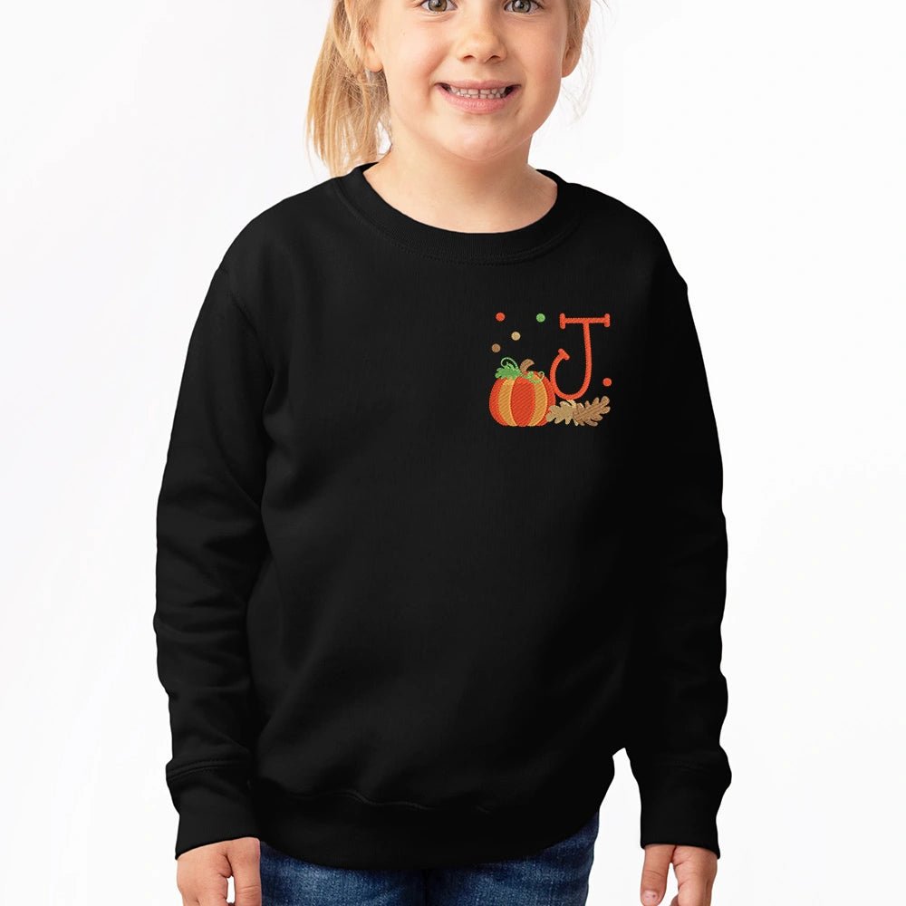 Pumpkin Monogram Sweatshirt - Petite & Sassy Designs