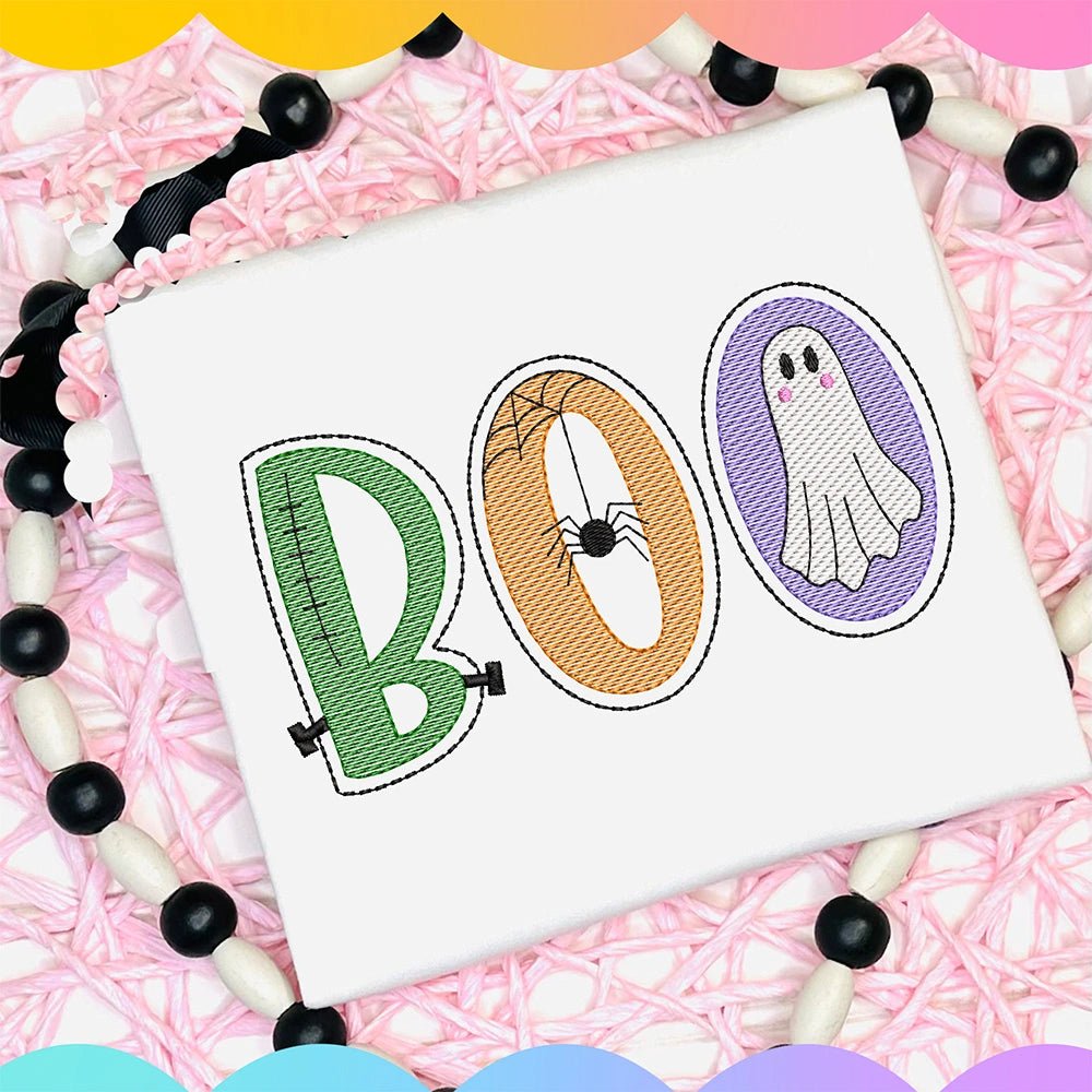 Embroidered BOO Onesie Bodysuit - Petite & Sassy Designs