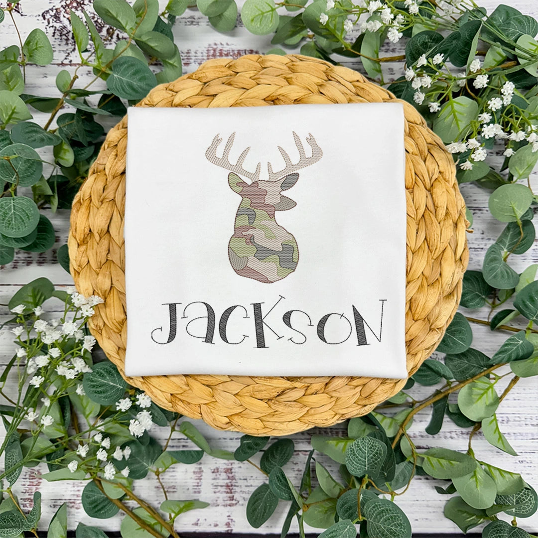 Camo Deer Head Tee - Petite & Sassy Designs