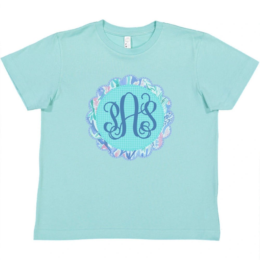 Scallop Monogram Frame T-shirt - Petite & Sassy Designs