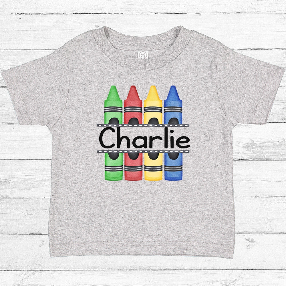 Personalized Back to School Crayons Shirt - Petite & Sassy Designs