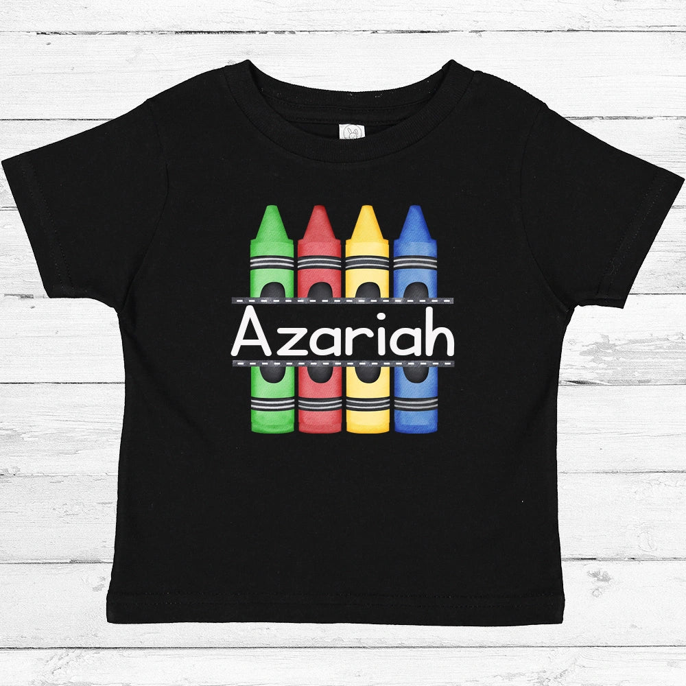 Personalized Back to School Crayons Shirt - Petite & Sassy Designs