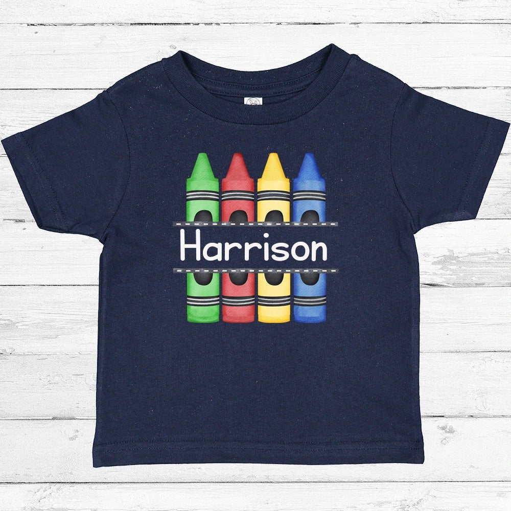 Personalized Back to School Crayons Shirt - Petite & Sassy Designs