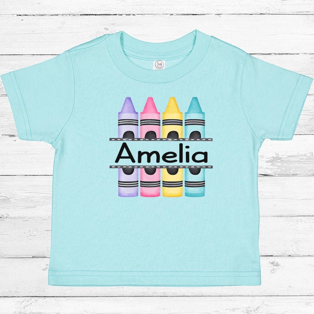 Personalized Back to School Crayons Shirt - Petite & Sassy Designs