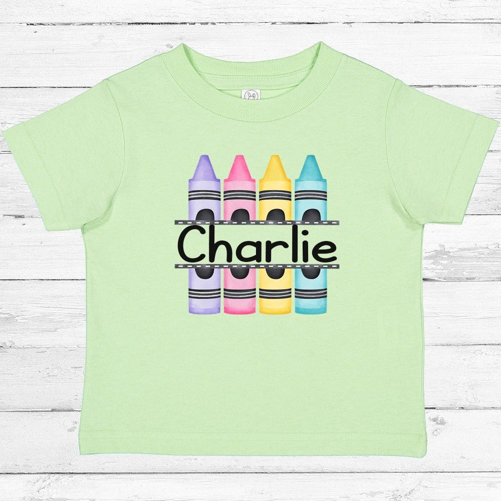 Personalized Back to School Crayons Shirt - Petite & Sassy Designs