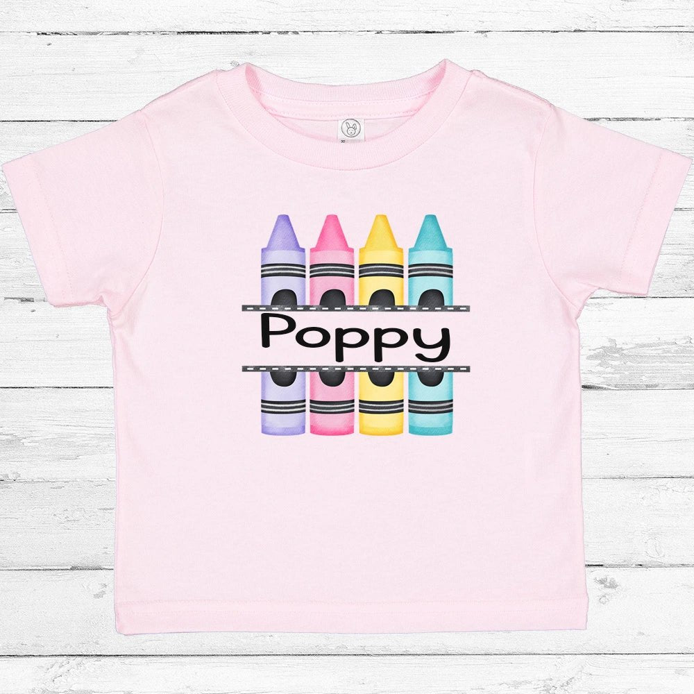 Personalized Back to School Crayons Shirt - Petite & Sassy Designs