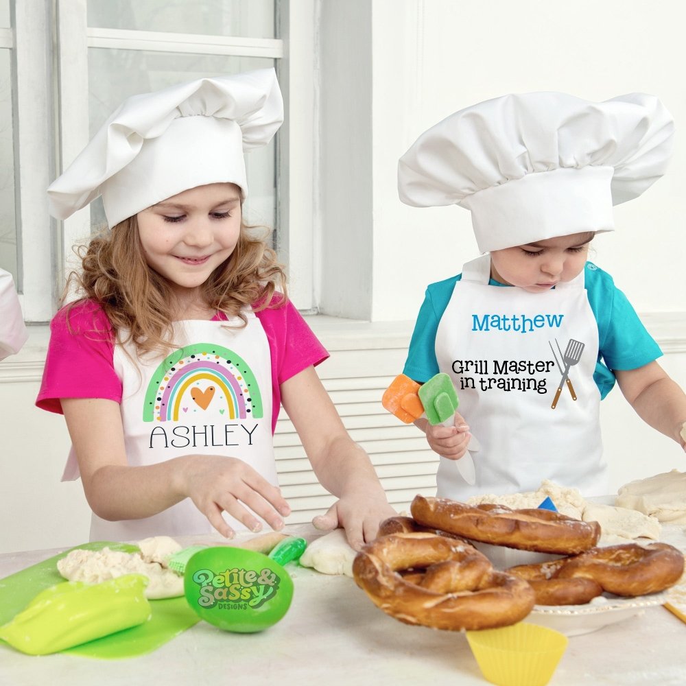 Custom Rainbow Kids Apron - Petite & Sassy Designs