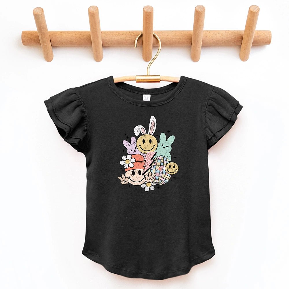 Easter Collage Flutter Sleeve Top - Petite & Sassy Designs