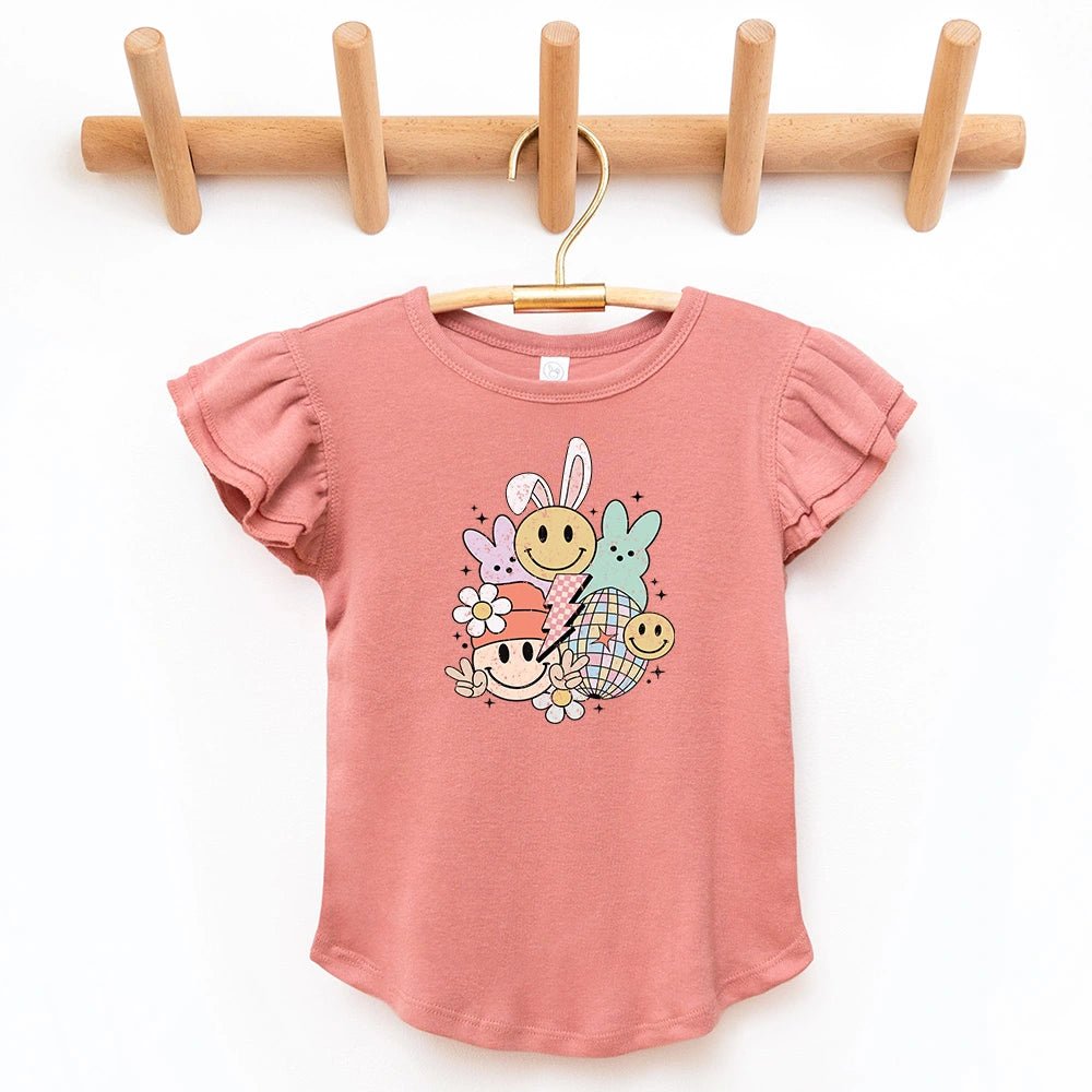 Easter Collage Flutter Sleeve Top - Petite & Sassy Designs