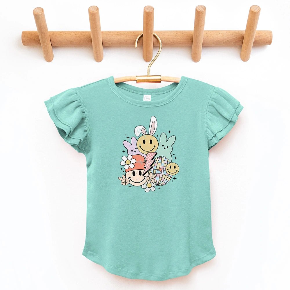 Easter Collage Flutter Sleeve Top - Petite & Sassy Designs