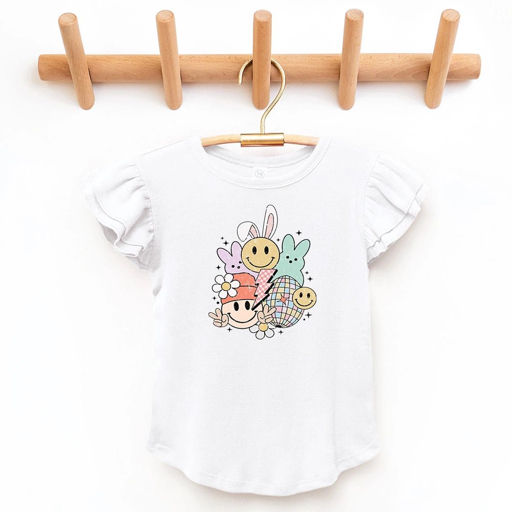 Easter Collage Flutter Sleeve Top - Petite & Sassy Designs