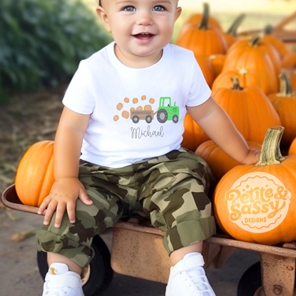 Pumpkin Farm Tractor - Petite & Sassy Designs