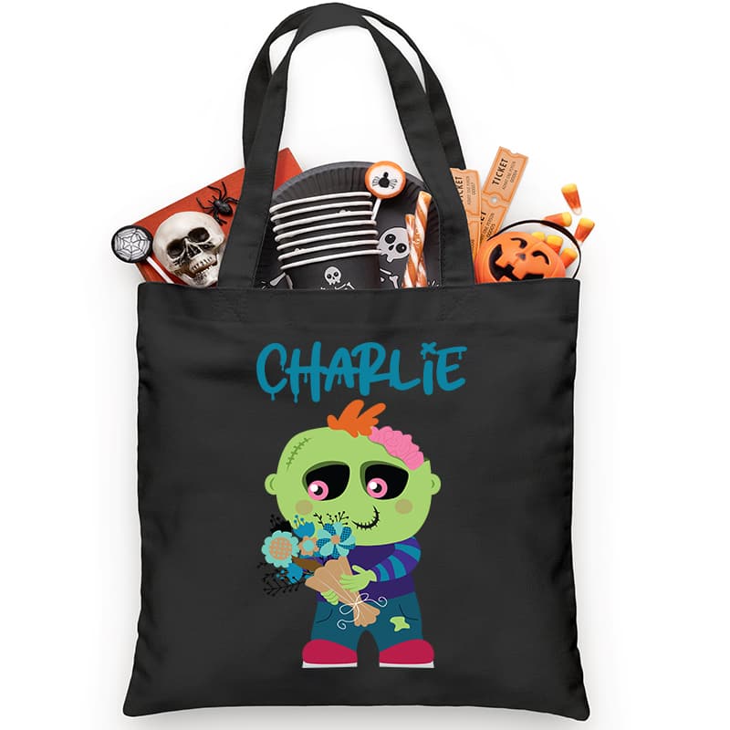 Flower Zombie Trick or Treat Bag - Petite & Sassy Designs
