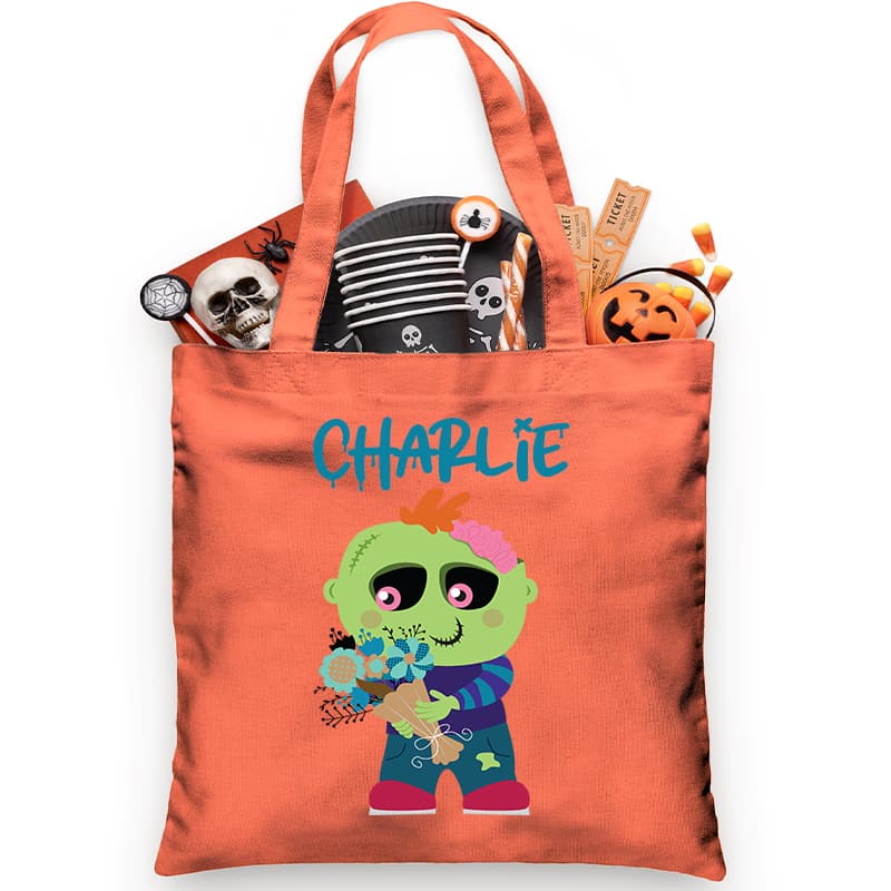 Flower Zombie Trick or Treat Bag - Petite & Sassy Designs