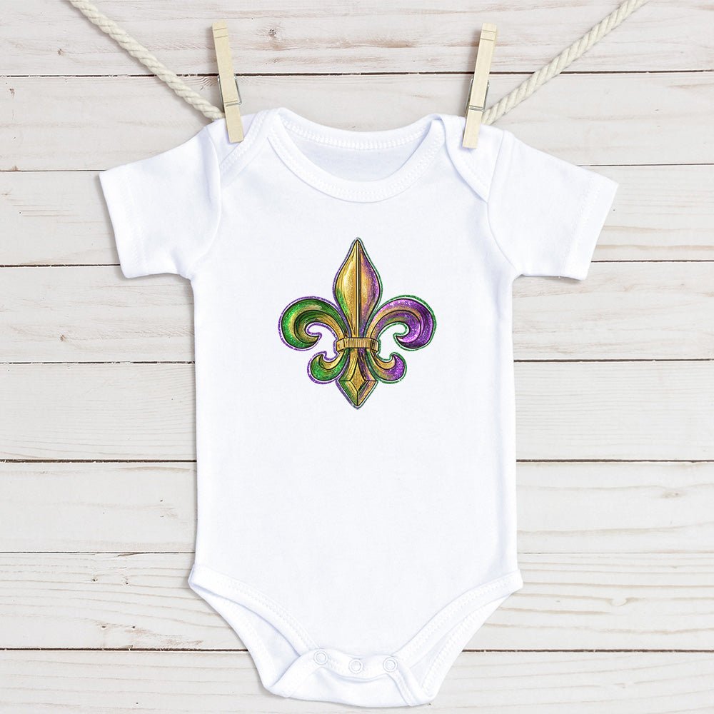 Fleur - de - lis Mardi Gras Infant Bodysuit - Petite & Sassy Designs