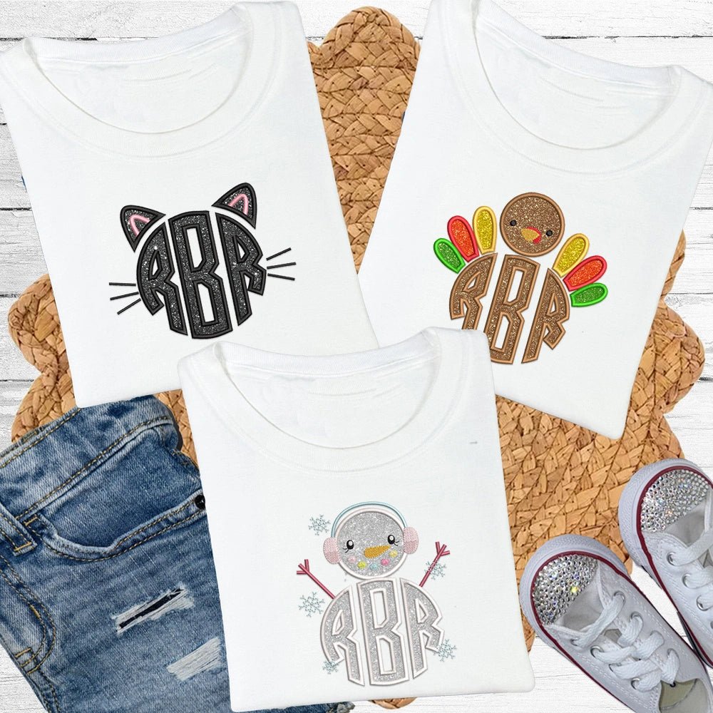 Holiday Monograms with Glitter - Petite & Sassy Designs