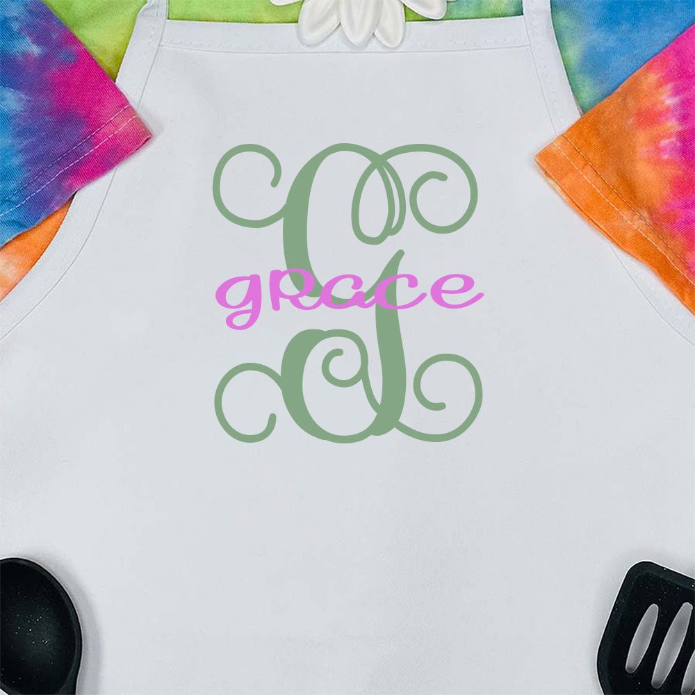 Monogram Kids Apron - Petite & Sassy Designs