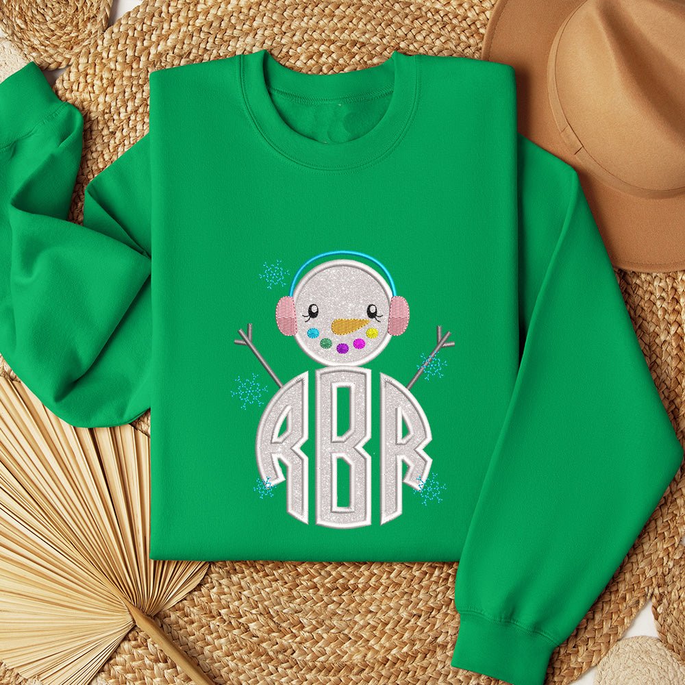 Snowman Monogram Sweatshirt - Petite & Sassy Designs