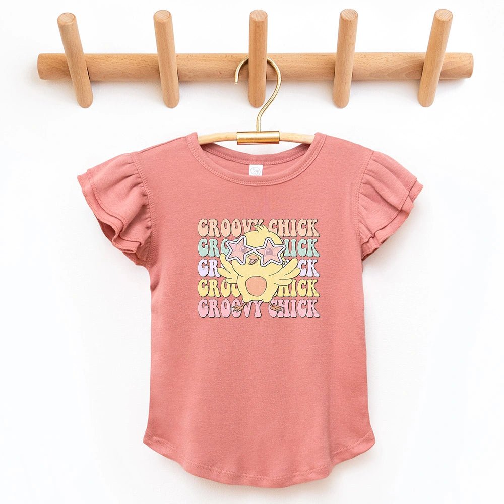 Groovy Chick Flutter Sleeve Top - Petite & Sassy Designs