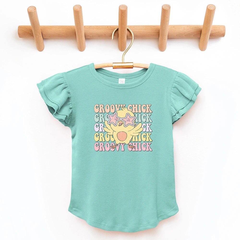 Groovy Chick Flutter Sleeve Top - Petite & Sassy Designs