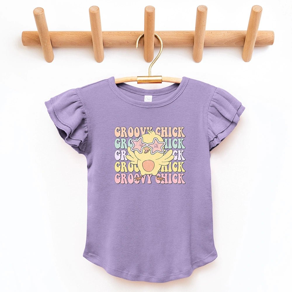 Groovy Chick Flutter Sleeve Top - Petite & Sassy Designs