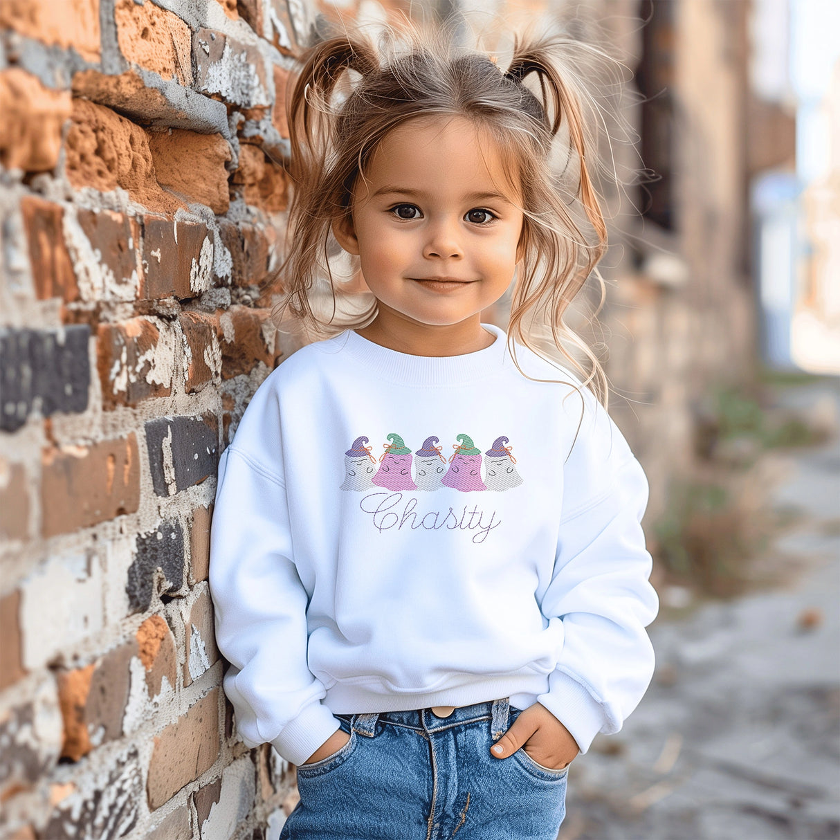 Happy Ghost Line Sweatshirt - Petite & Sassy Designs