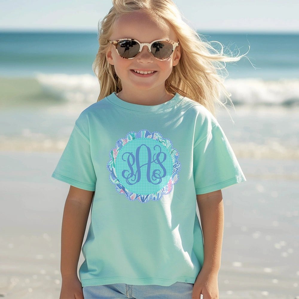 Scallop Monogram Frame T-shirt - Petite & Sassy Designs