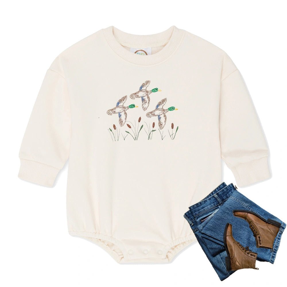Duck Trio Cream Sweatshirt Bubble - Petite & Sassy Designs