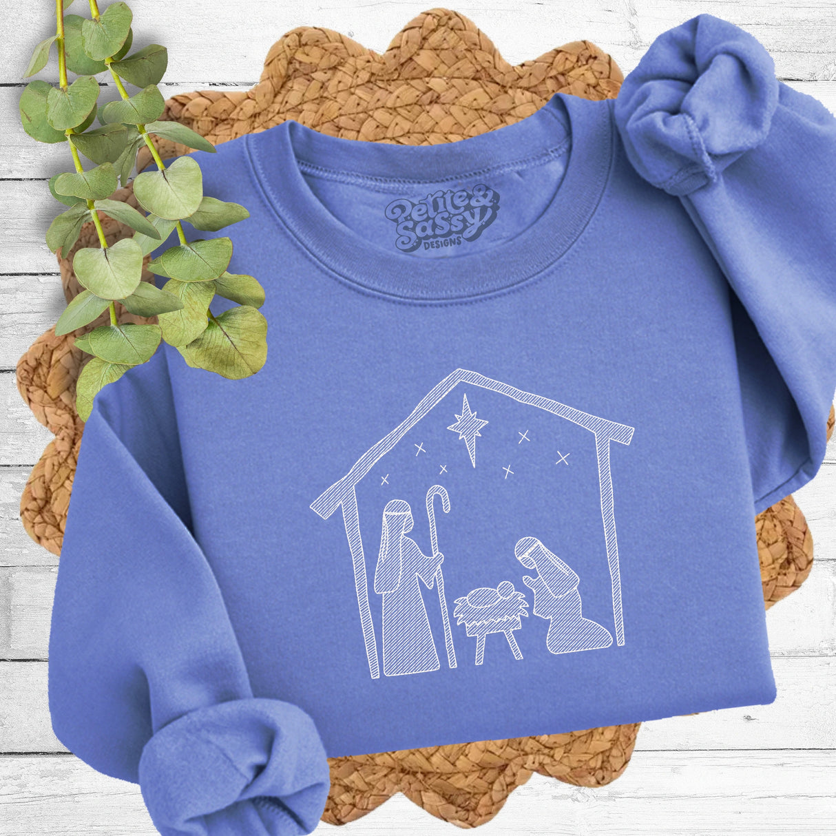 Christmas Nativity Scene Sweatshirt - Petite & Sassy Designs