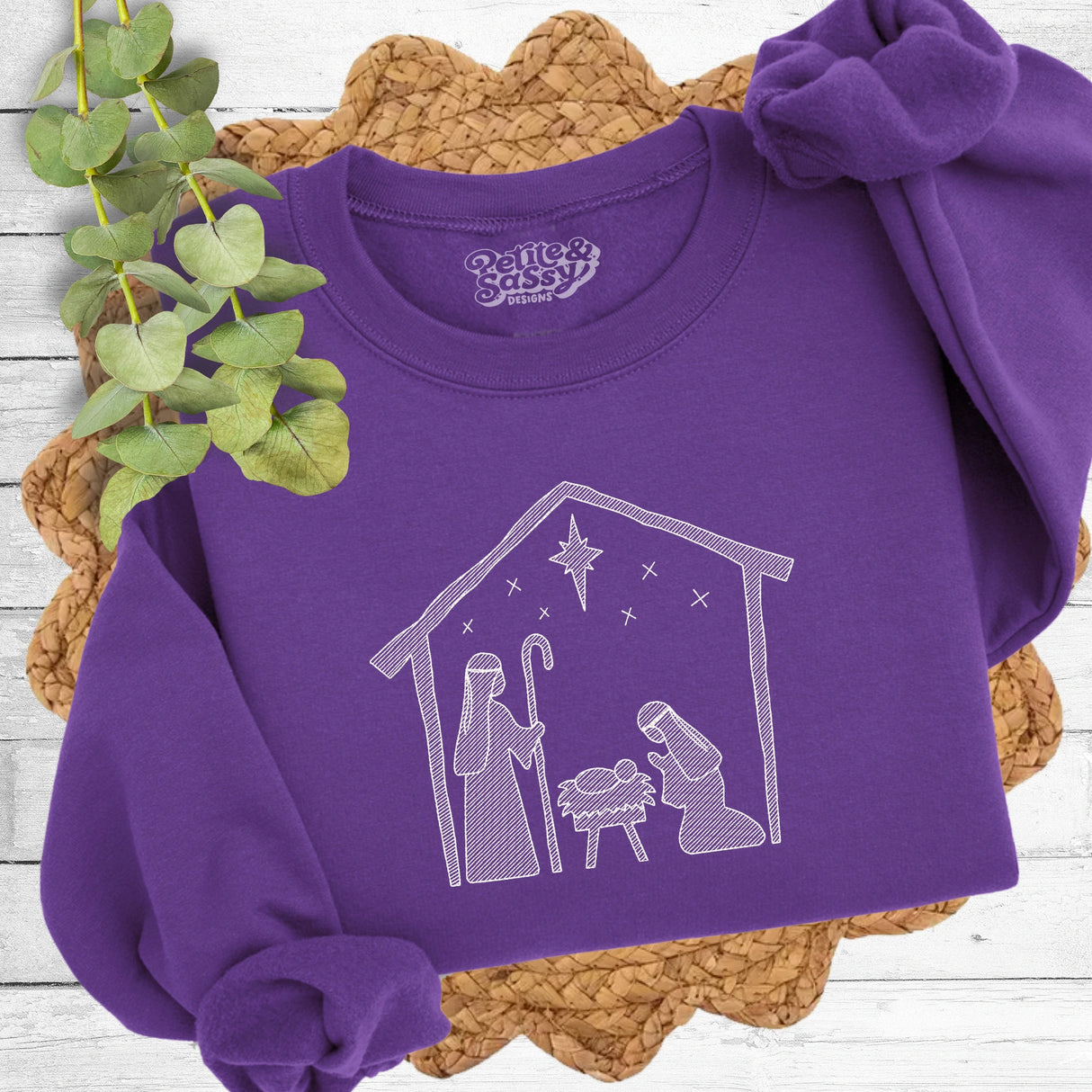 Christmas Nativity Scene Sweatshirt - Petite & Sassy Designs