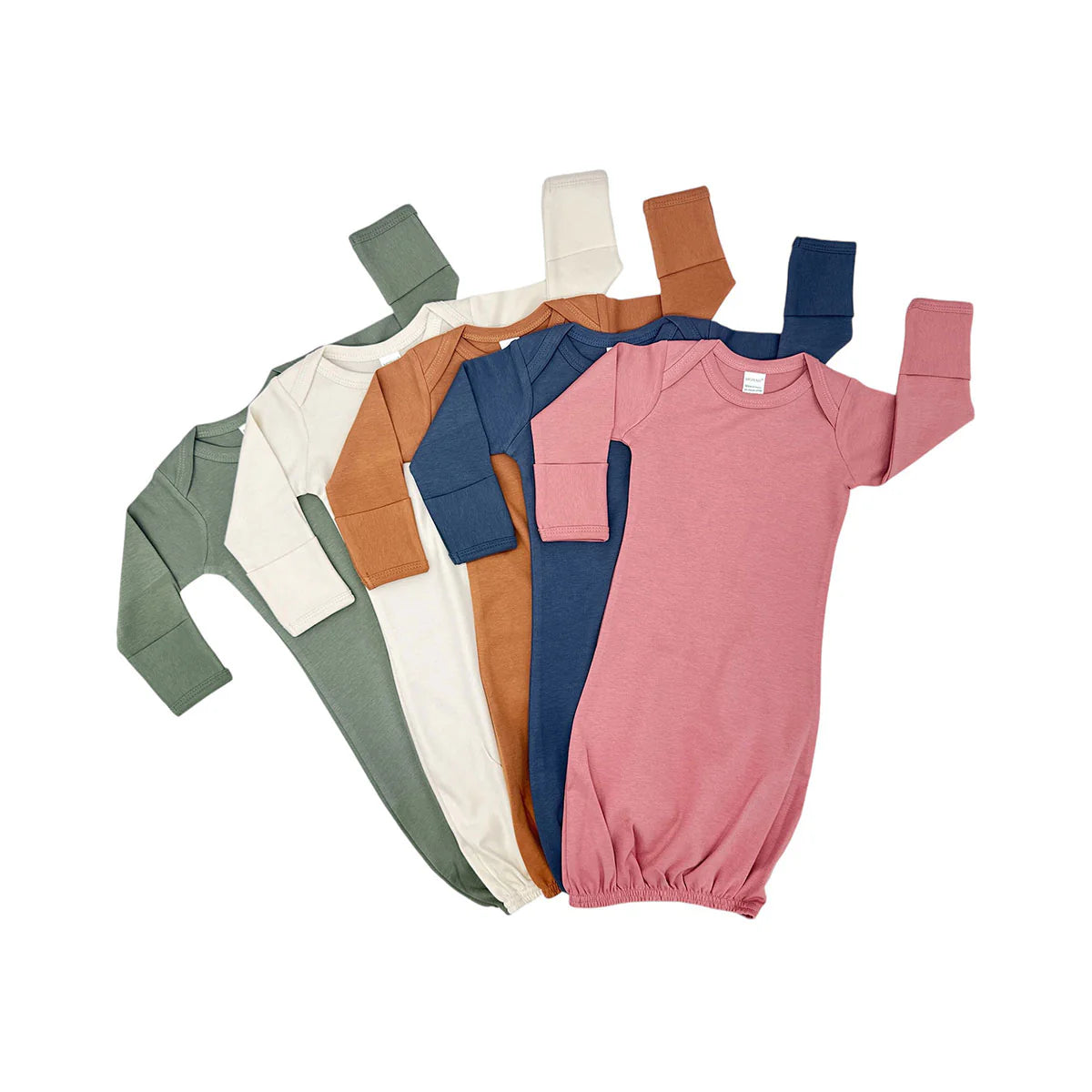 Long Sleeve Organic Baby Gown in Mauve - Petite & Sassy Designs