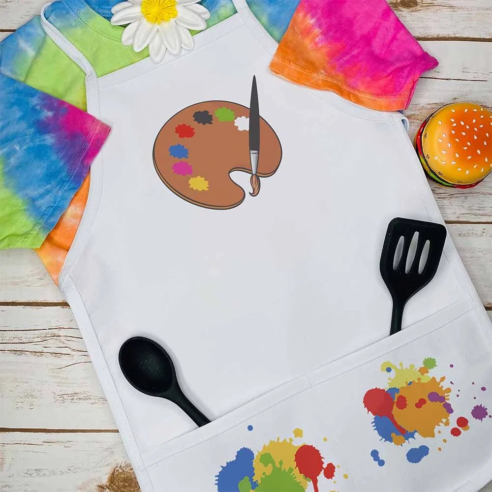 Personalized Paint Pallet Kids Apron - Petite & Sassy Designs