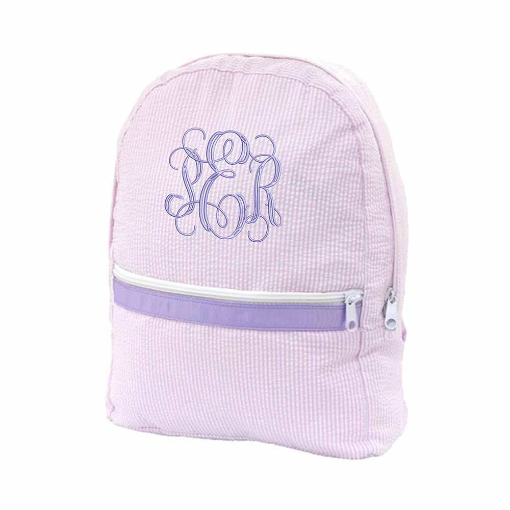 Princess Seersucker Medium Backpack - Petite & Sassy Designs