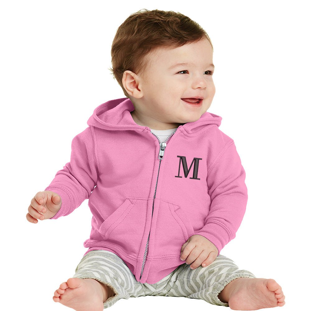 Pink Infant Full Zip Fleece Hooded Sweatshirt Jacket - Petite & Sassy Designs