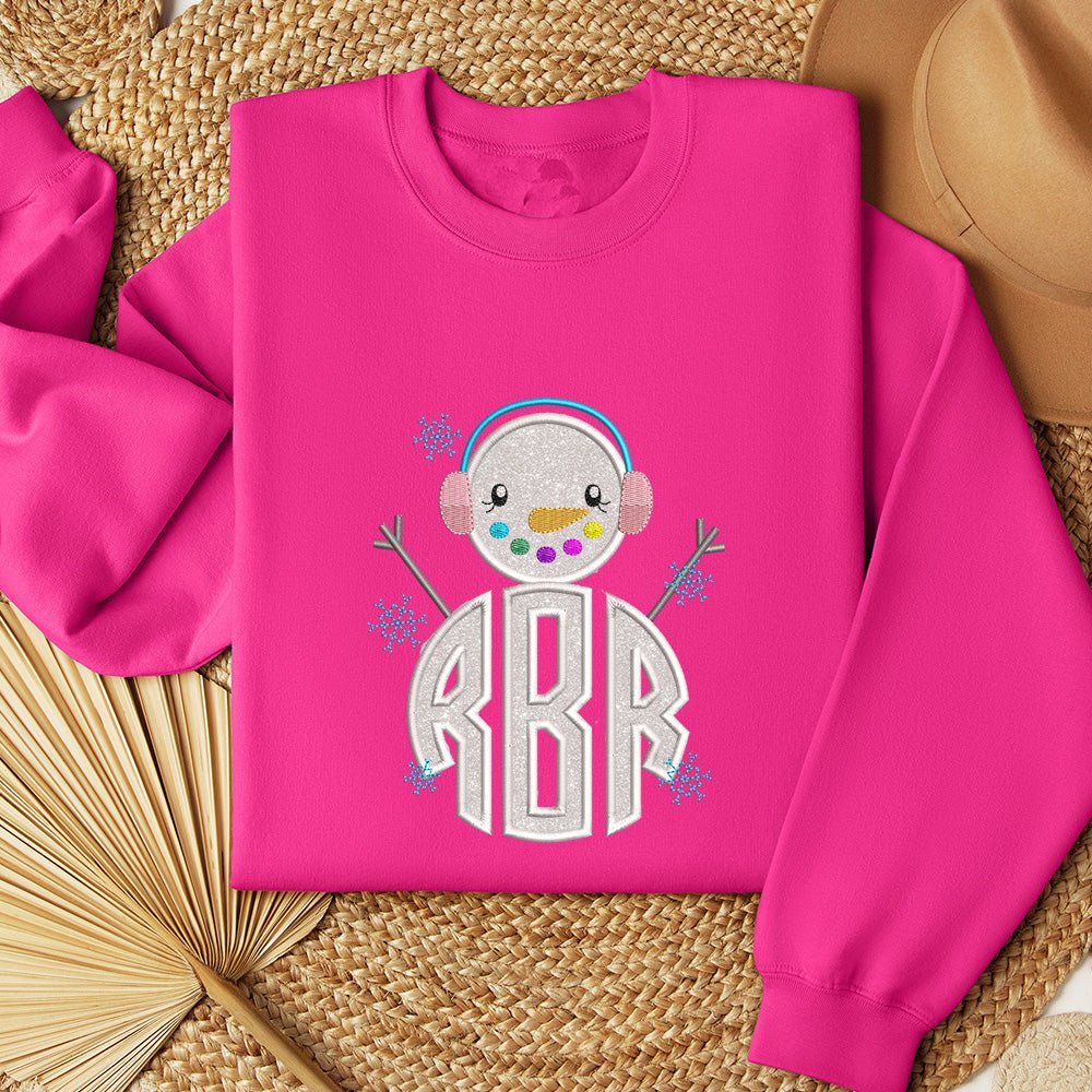 Snowman Monogram Sweatshirt - Petite & Sassy Designs