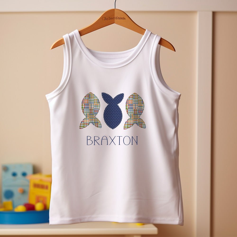 Plaid Fish Trio Tank - Petite & Sassy Designs