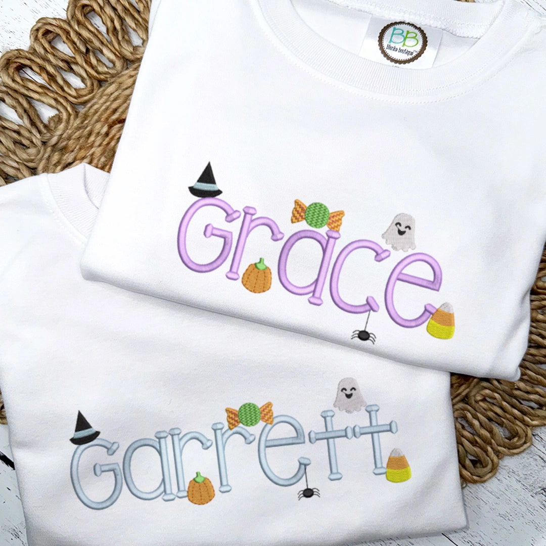 Personalized Top with Halloween Accents - Petite & Sassy Designs