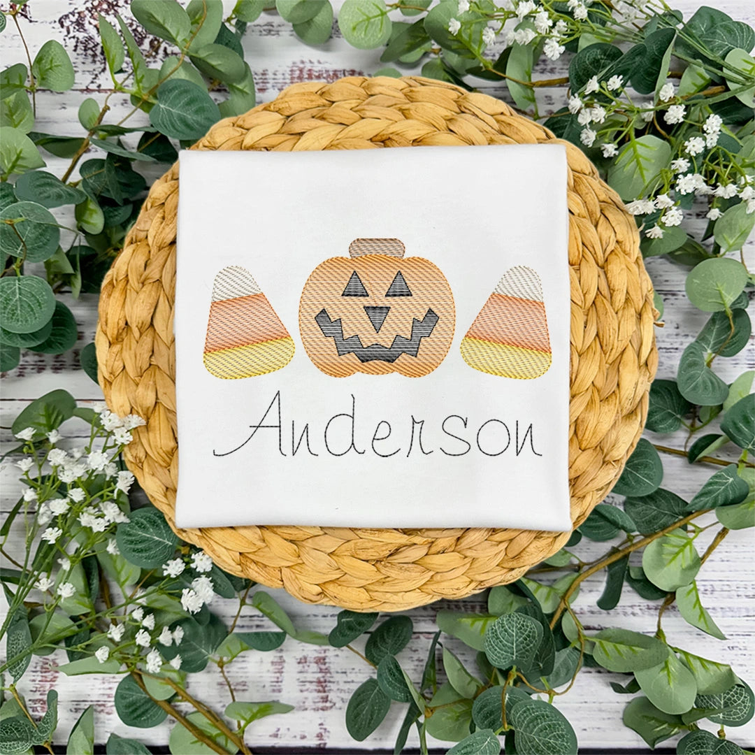 Pumpkin Candy Corn Ttrio - Petite & Sassy Designs